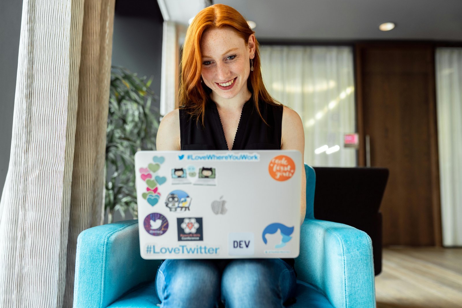 Girl with a laptop